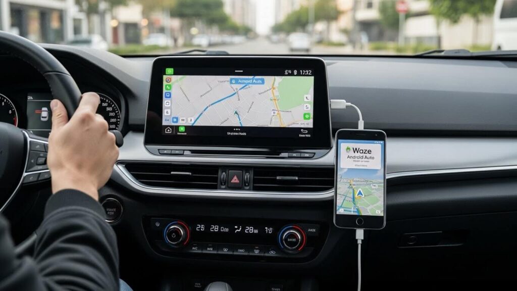 conectar waze no carro
