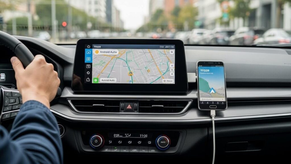 conectar waze no carro