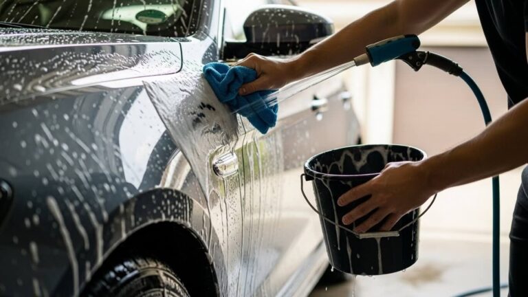 como lavar o carro em casa