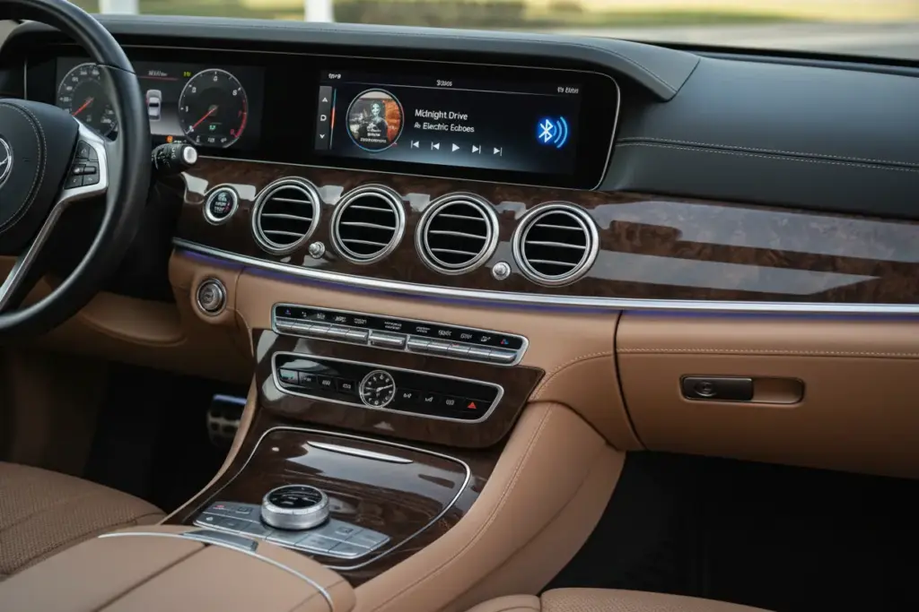 Central multimídia instalada com conexão Bluetooth