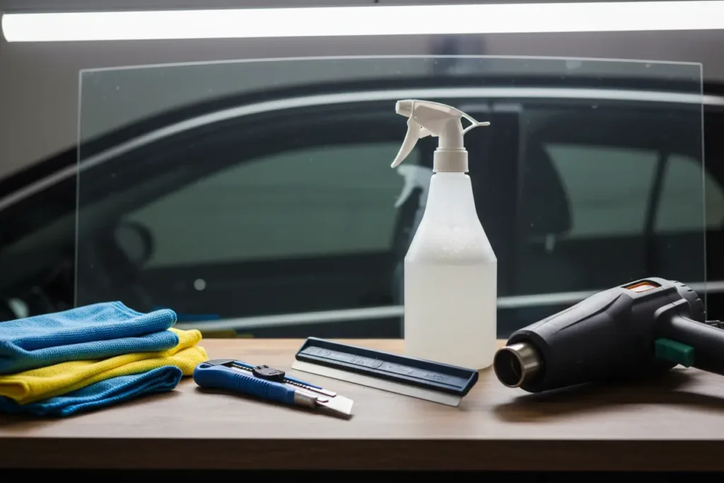 Ferramentas profissionais para remover película automotiva