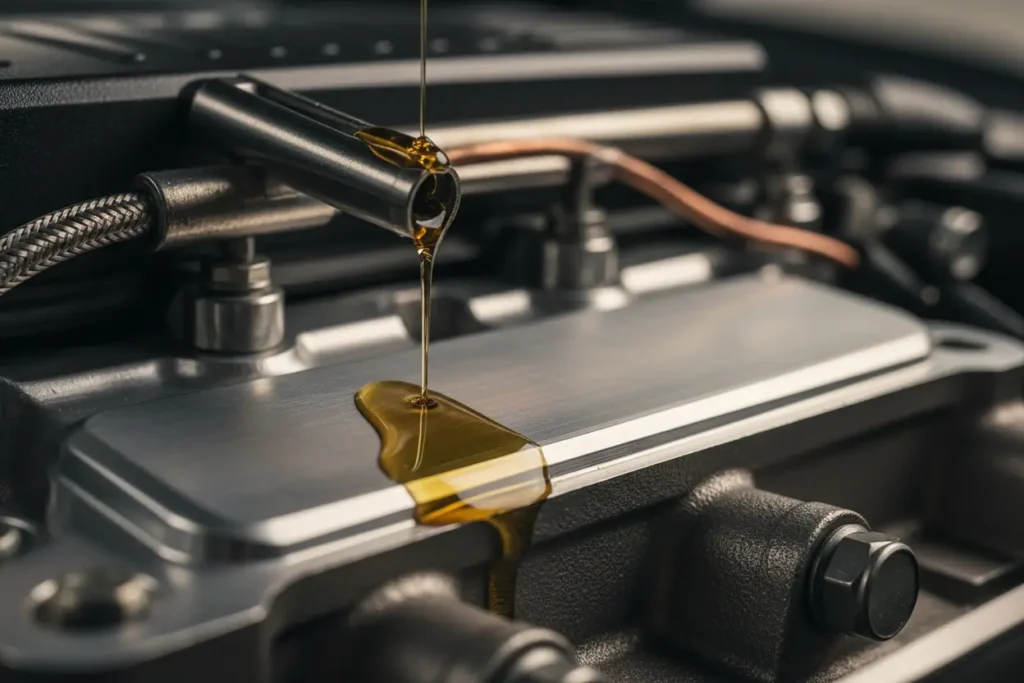 Óleo de motor limpo essencial para lubrificação