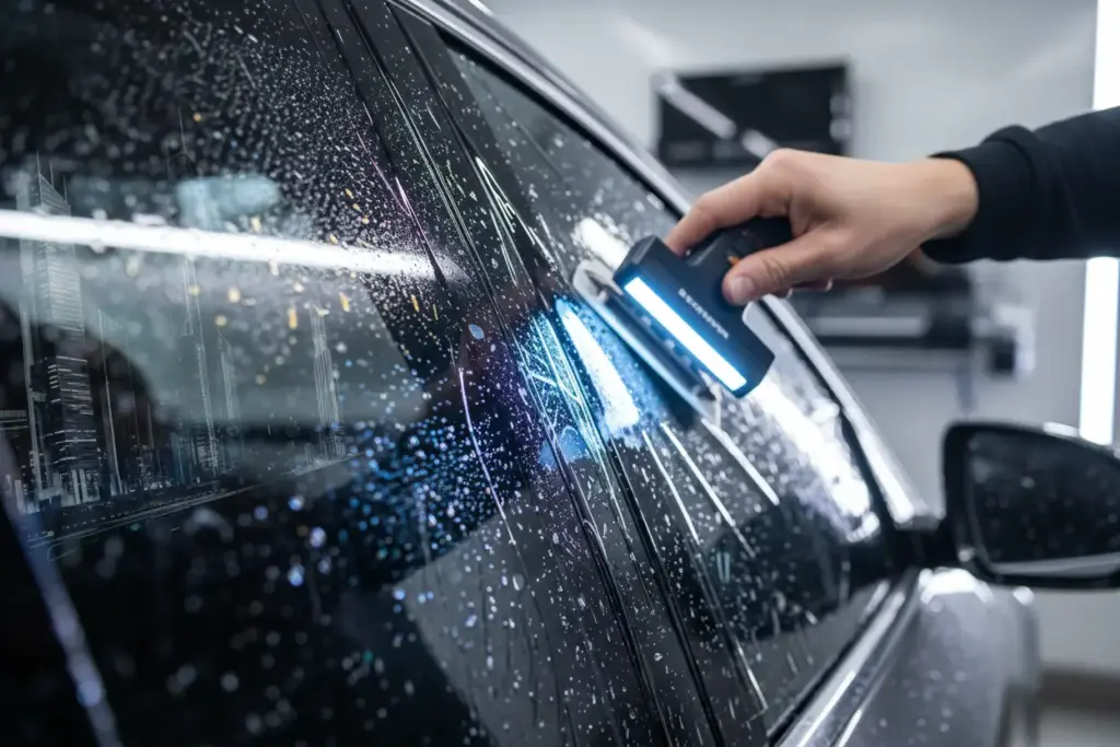 Aplicação de película cerâmica de alta performance