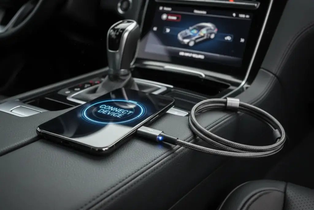 Smartphone e central multimídia compatíveis com Android Auto