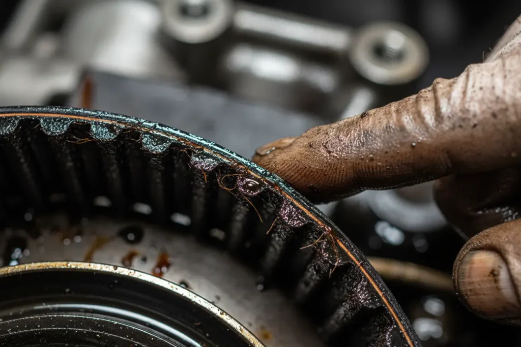 Sinais visuais de desgaste na correia do motor