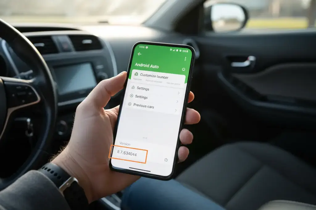 Passo a passo para verificar versão Android Auto