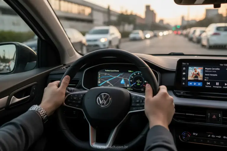 Tela do Android Auto com vídeo em exibição
