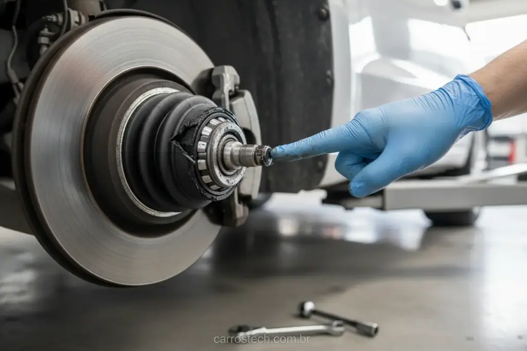 Homocinética do carro, componente vital da transmissão.