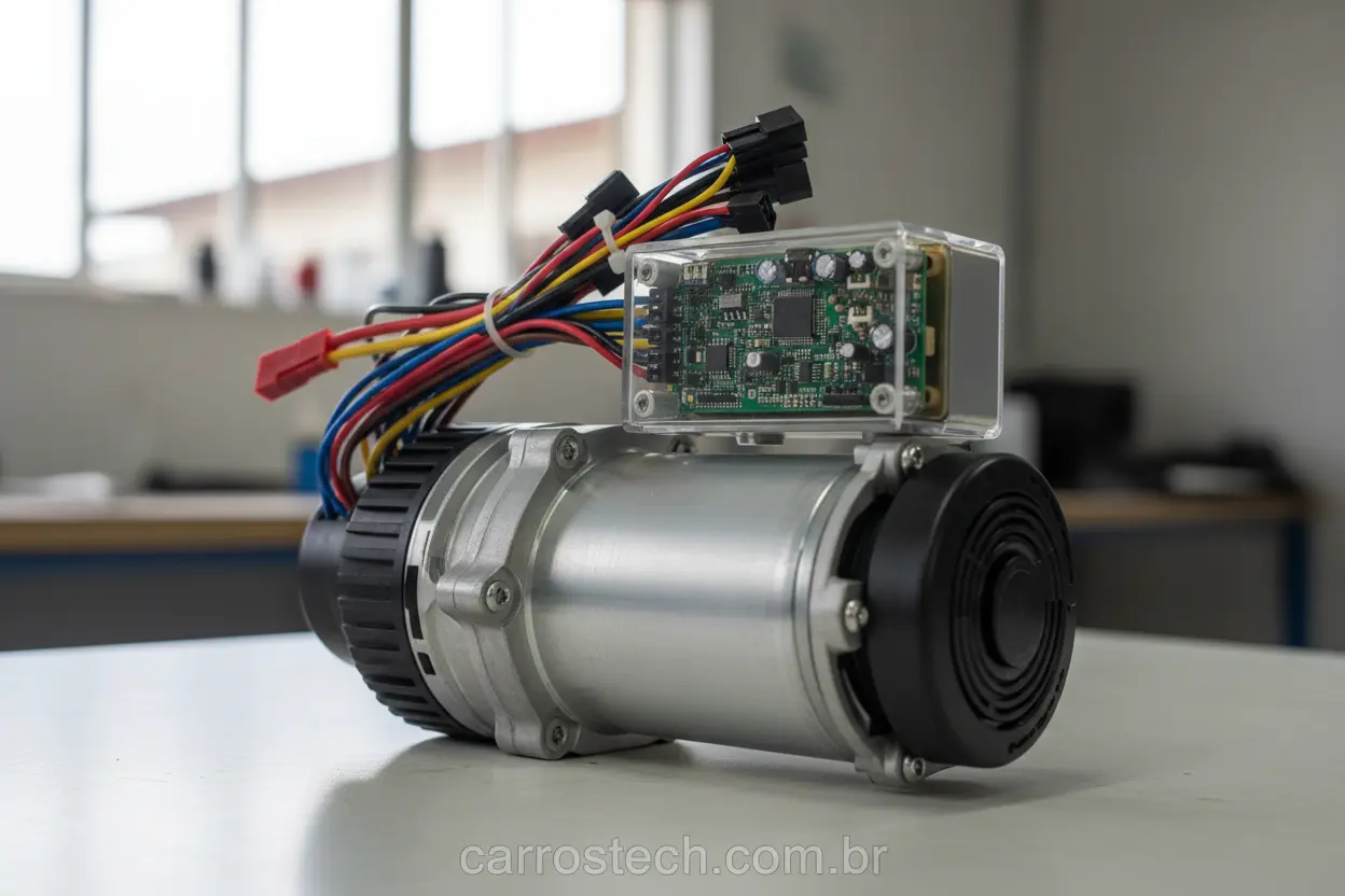 Componentes do sistema de direção elétrica de um carro