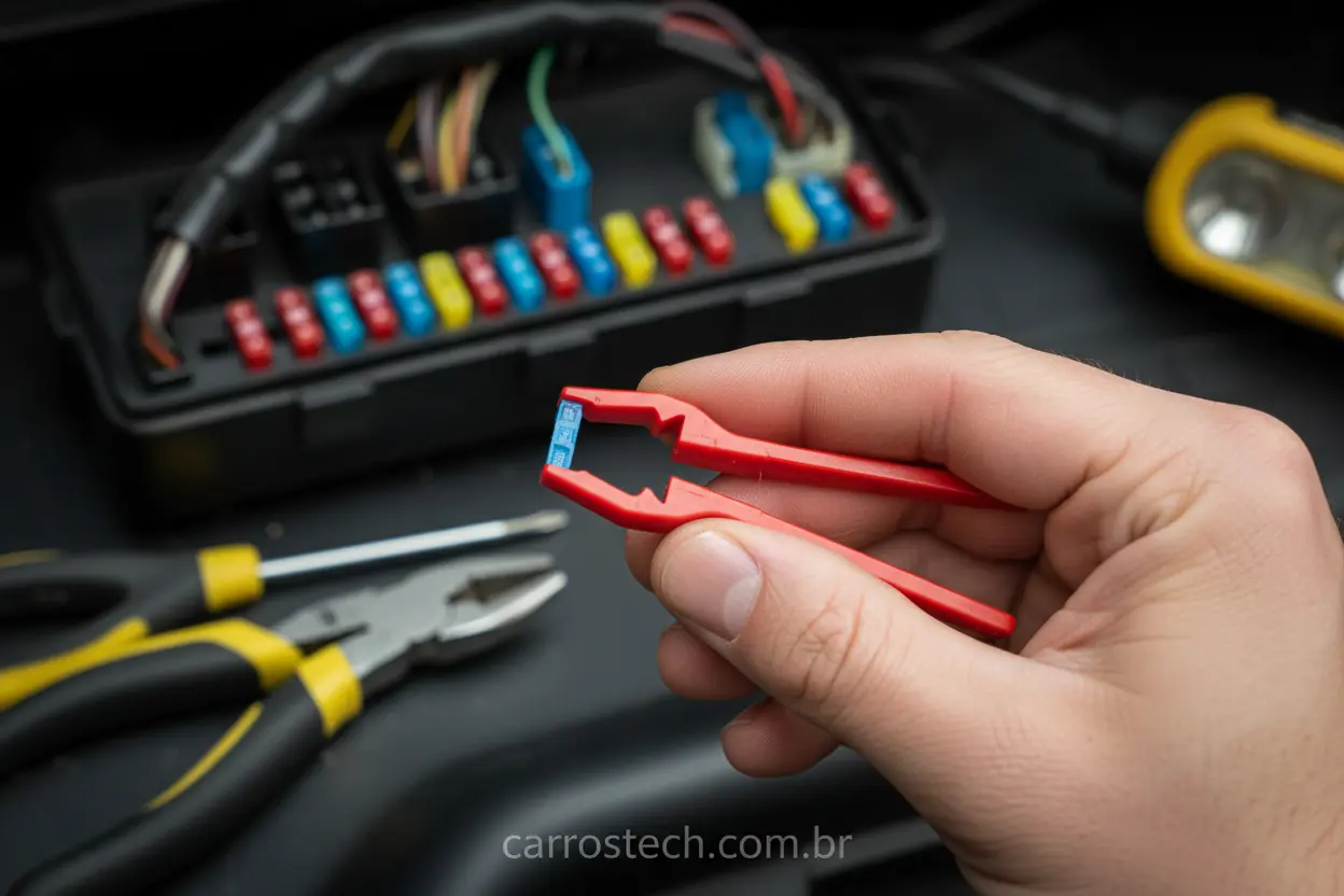 Ferramentas para trocar fusível automotivo