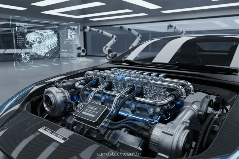 Motor de carro com sistema de injeção eletrônica
