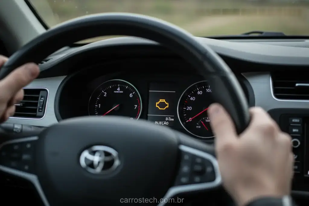 Luz da injeção eletrônica acendeu no painel do carro