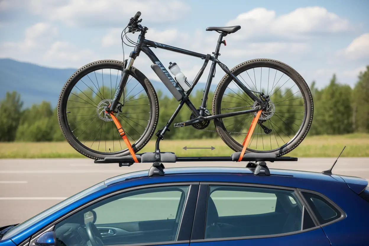 Ajustes do rack para não riscar o carro e a bicicleta