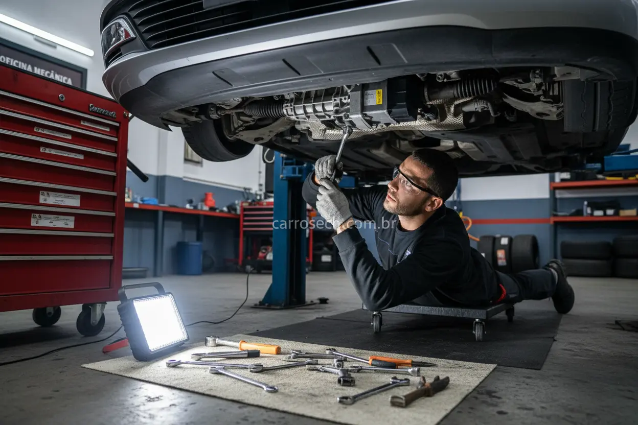 Reparo profissional na direção elétrica do automóvel.