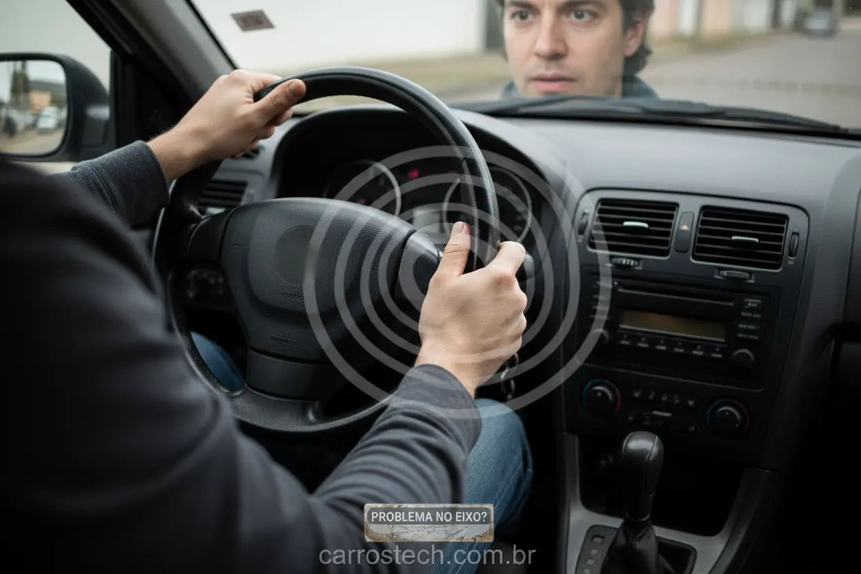 Motorista ouvindo estalos ao virar o carro