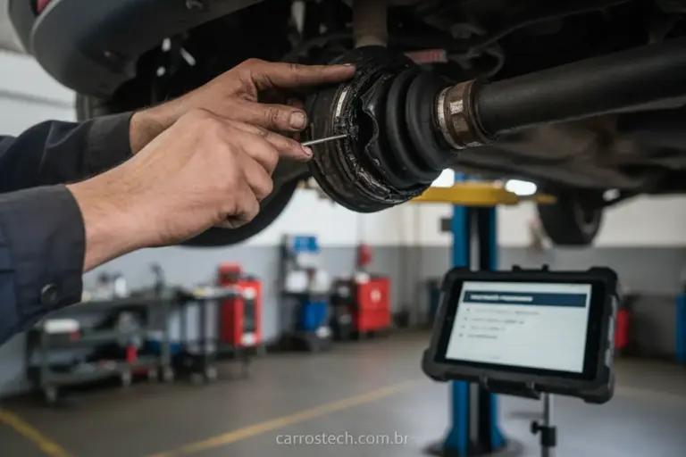 Mecânico avaliando quanto tempo dura uma homocinética